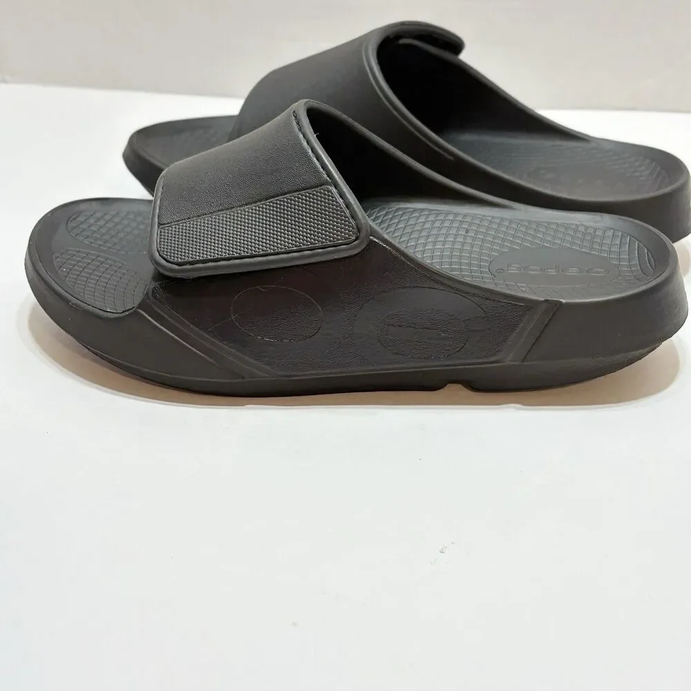 OOFOS OOahh Sport Flex Slides M 7 W 9 Black Comfort Recovery Sandals